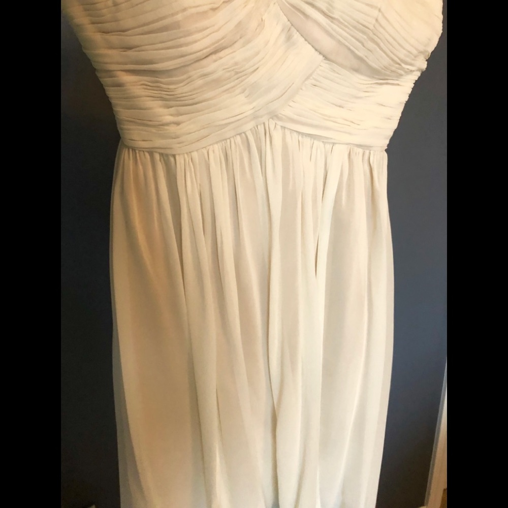 Donna Morgan Strapless Champagne Dress Size 4 dry cleaned Free Shipping - Picture 8 of 13